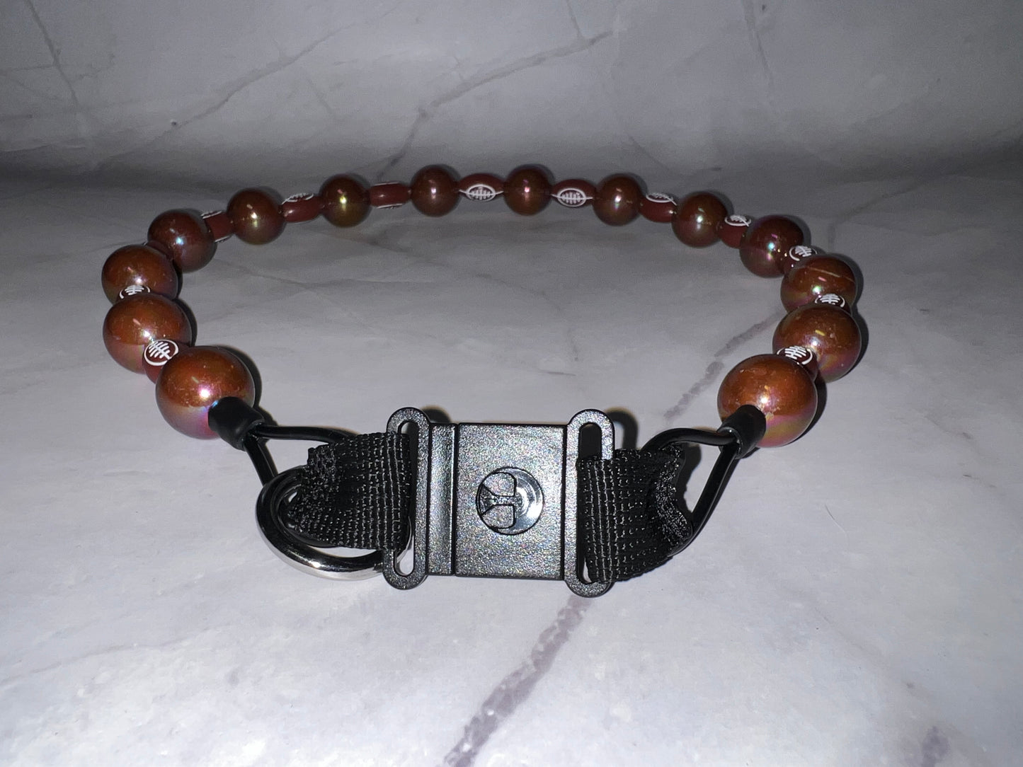 X-Large Football Beaded Dog Collar