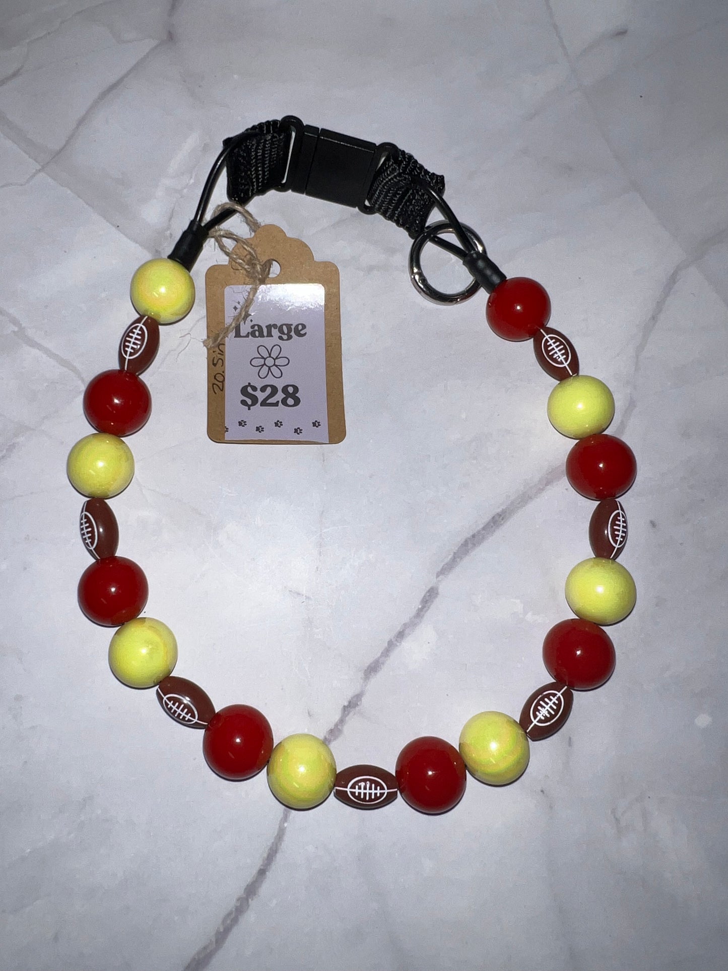 Football KC Beaded Dog Collar