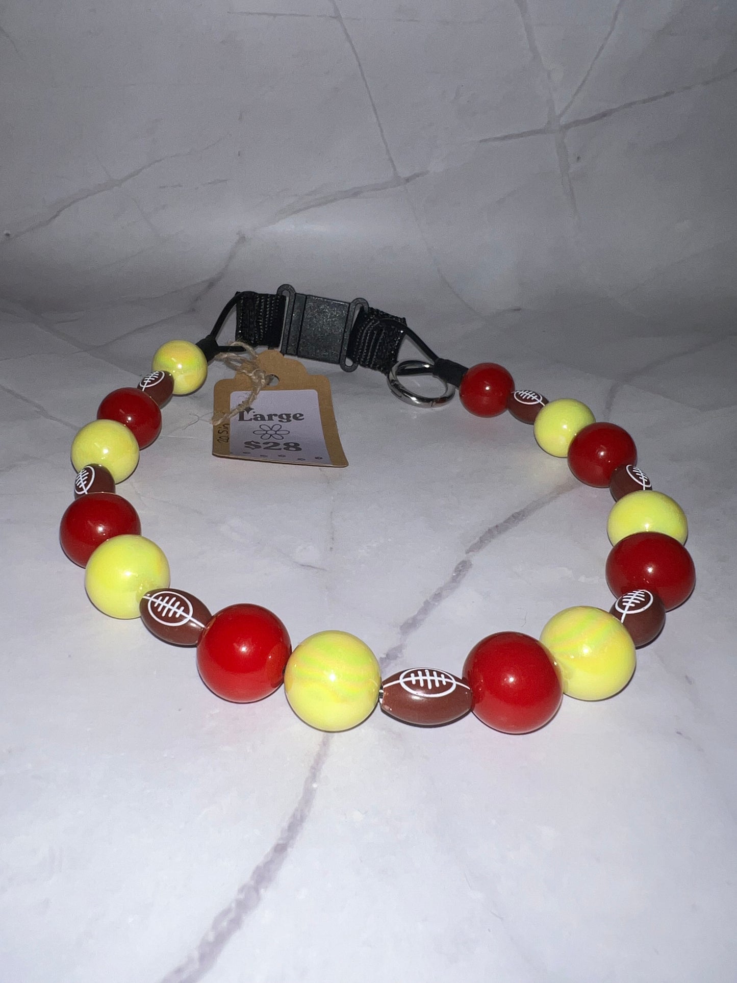 Football KC Beaded Dog Collar