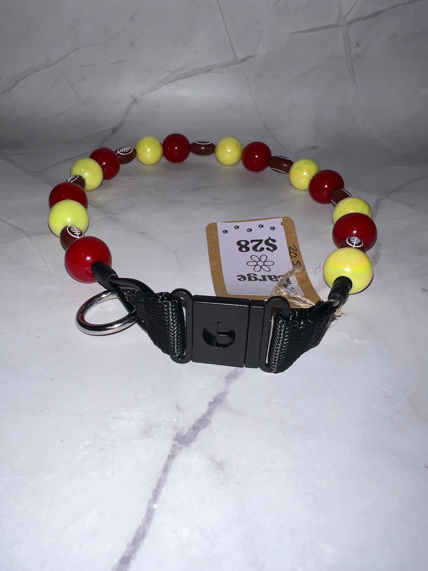Football KC Beaded Dog Collar