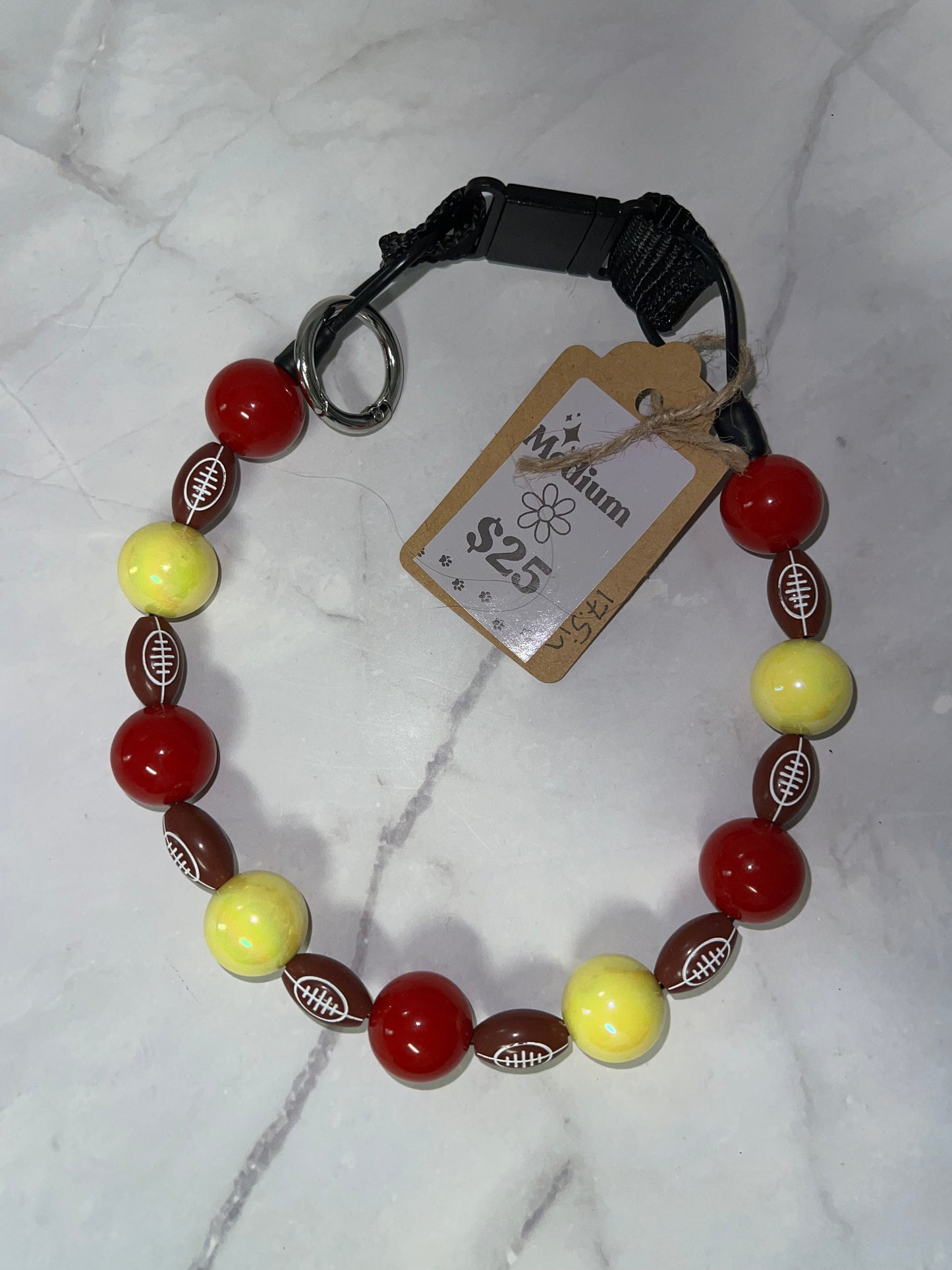 Football KC Beaded Dog Collar