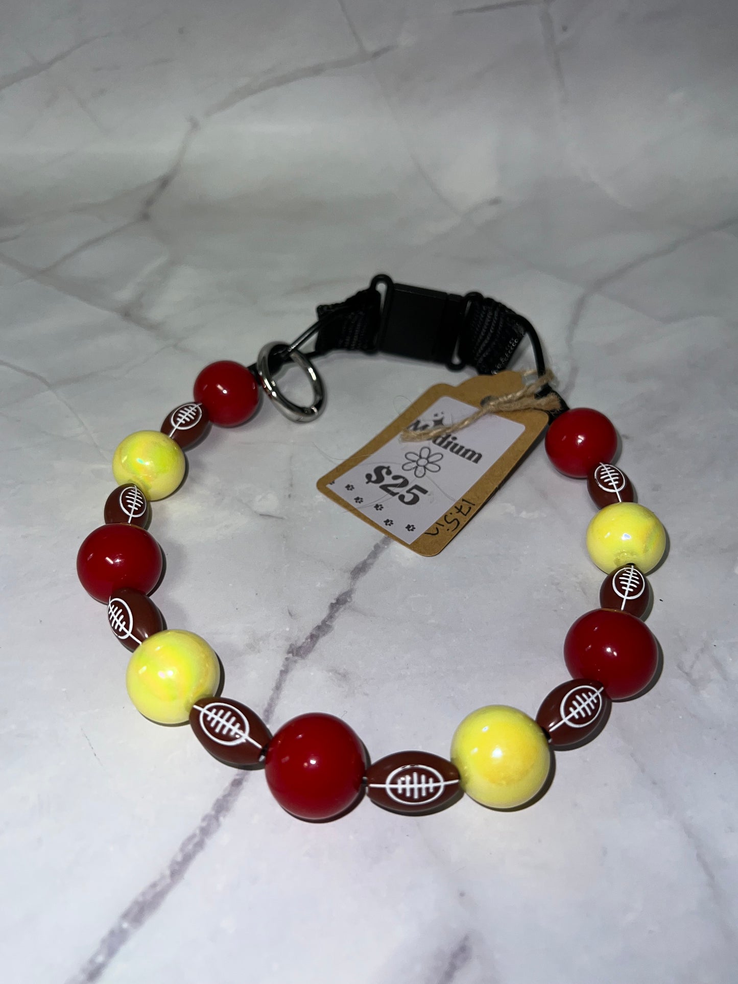 Football KC Beaded Dog Collar