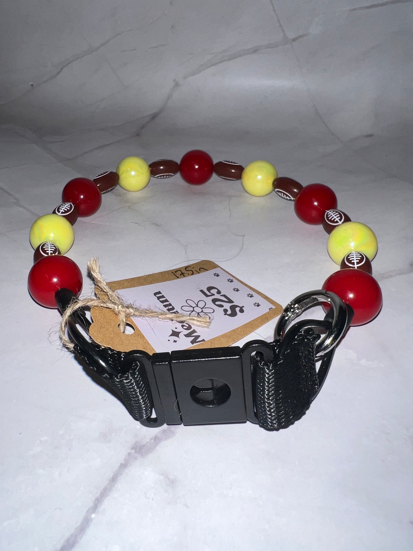 Football KC Beaded Dog Collar