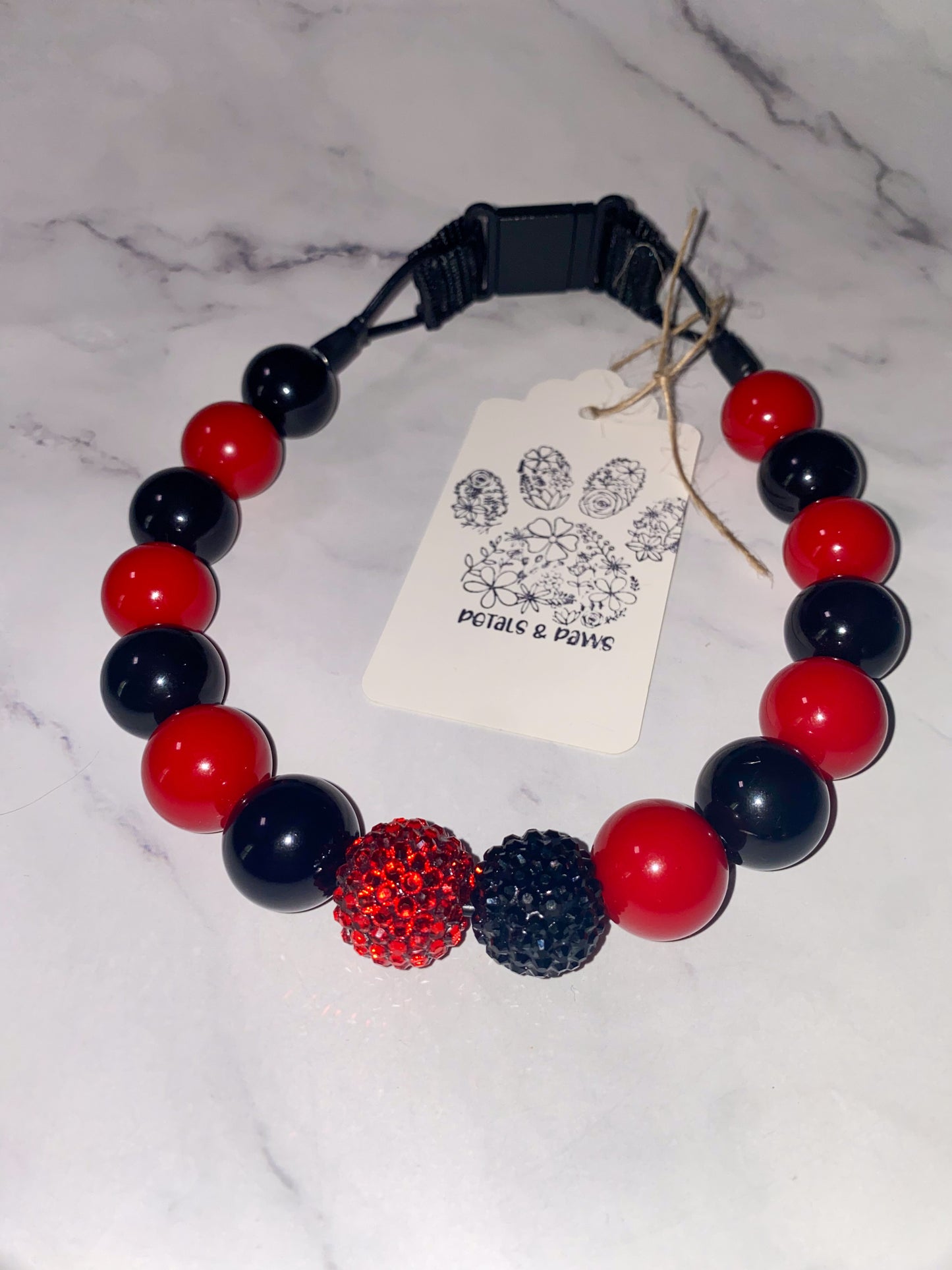 Medium Valentines Beaded Dog Collar