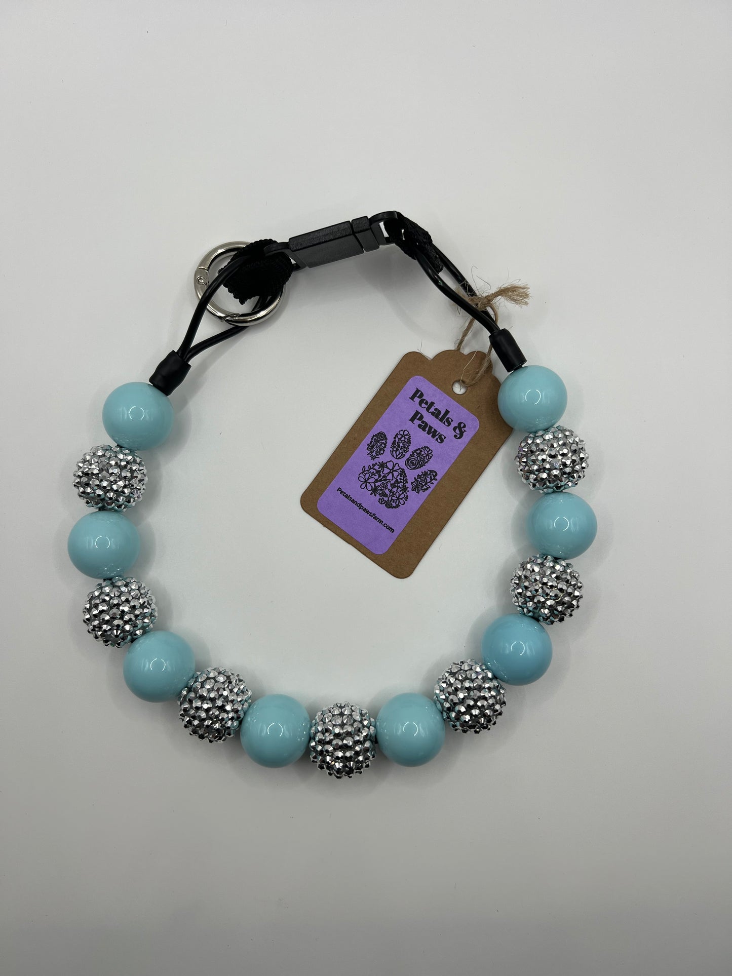 Silver Blue Beaded Collar