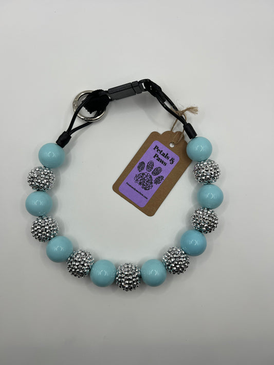 Silver Blue Beaded Collar