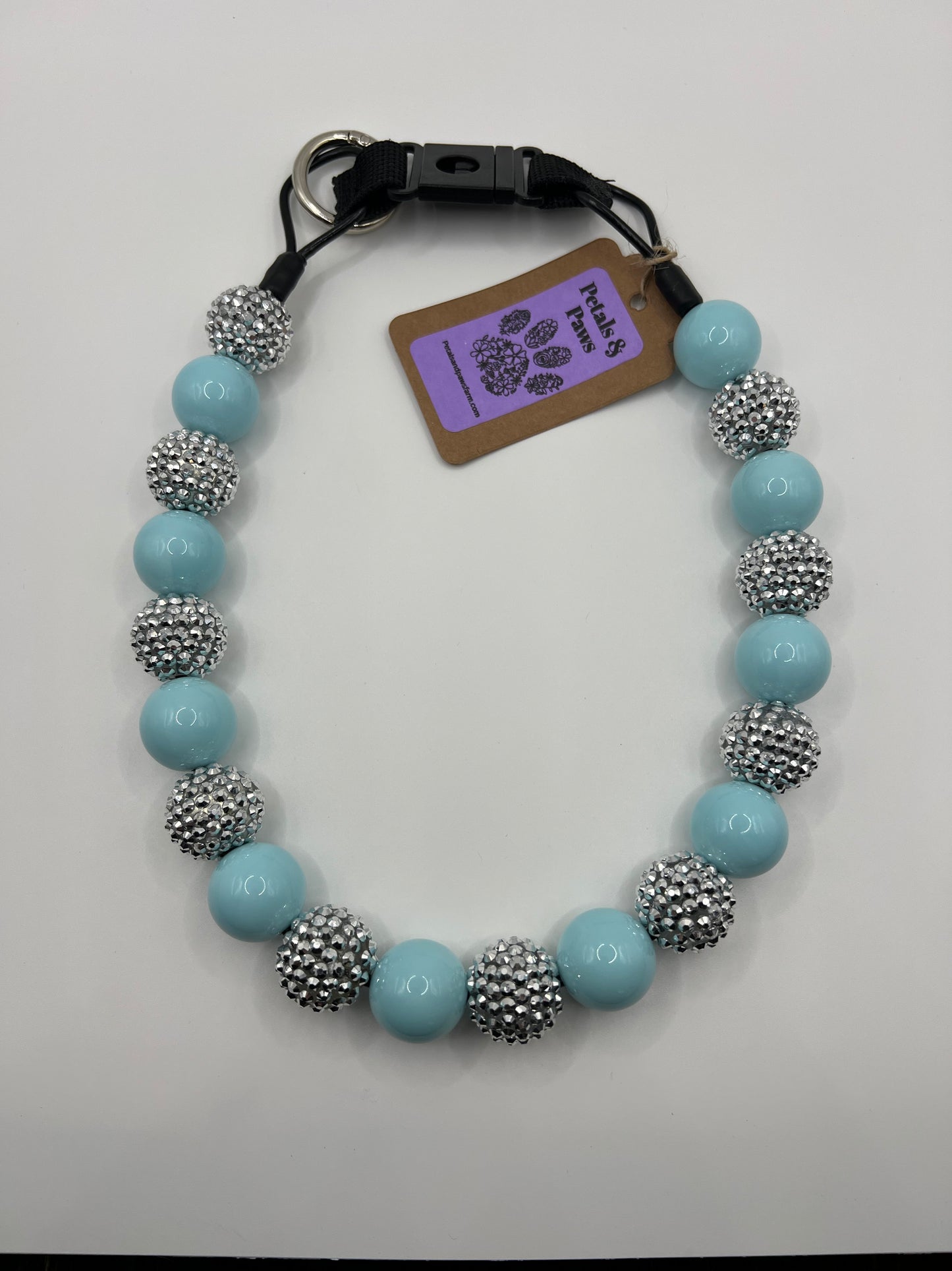 Silver Blue Beaded Collar