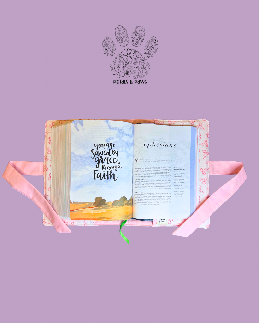 Pink Bow Quilted Bible Cover