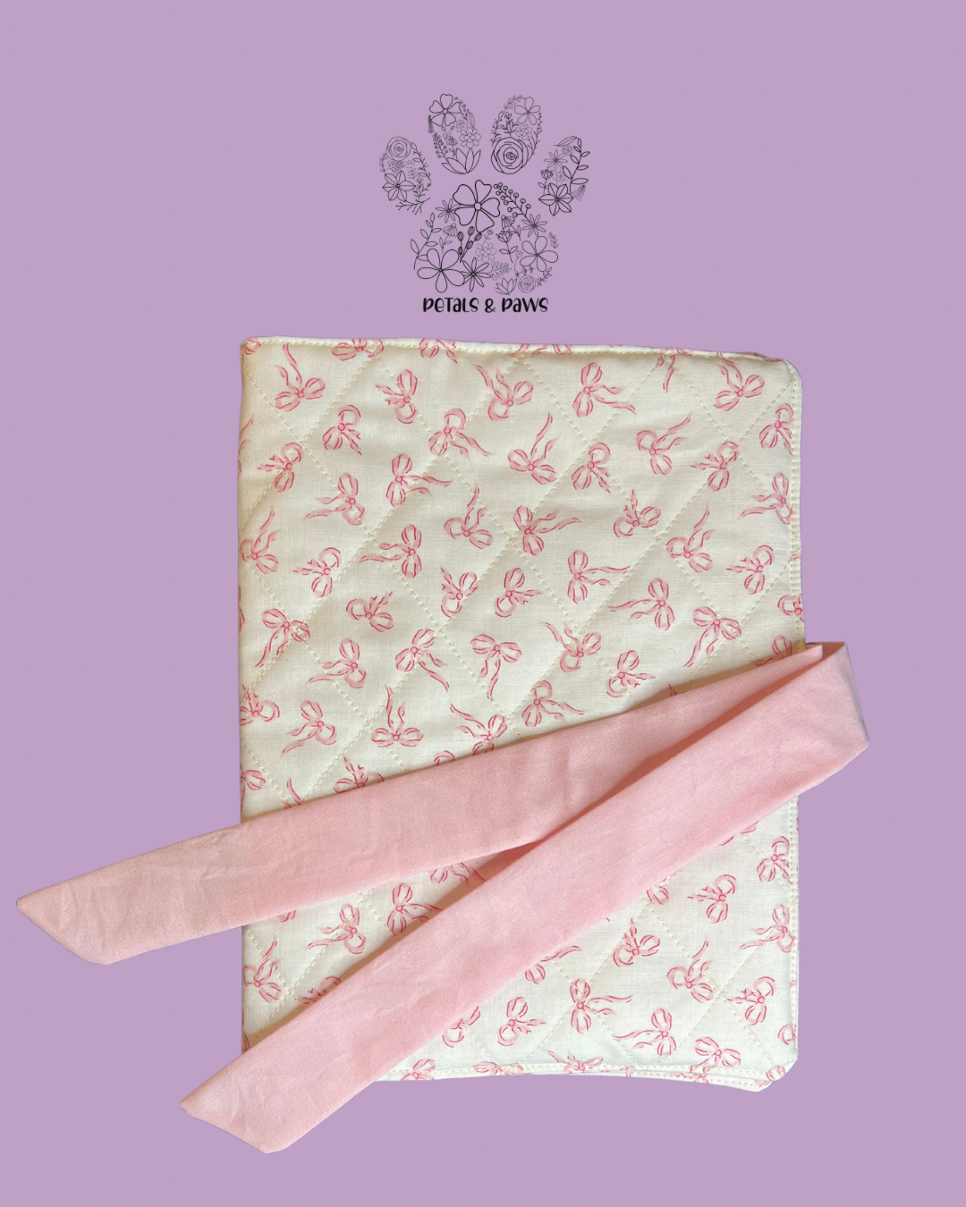 Pink Bow Quilted Bible Cover