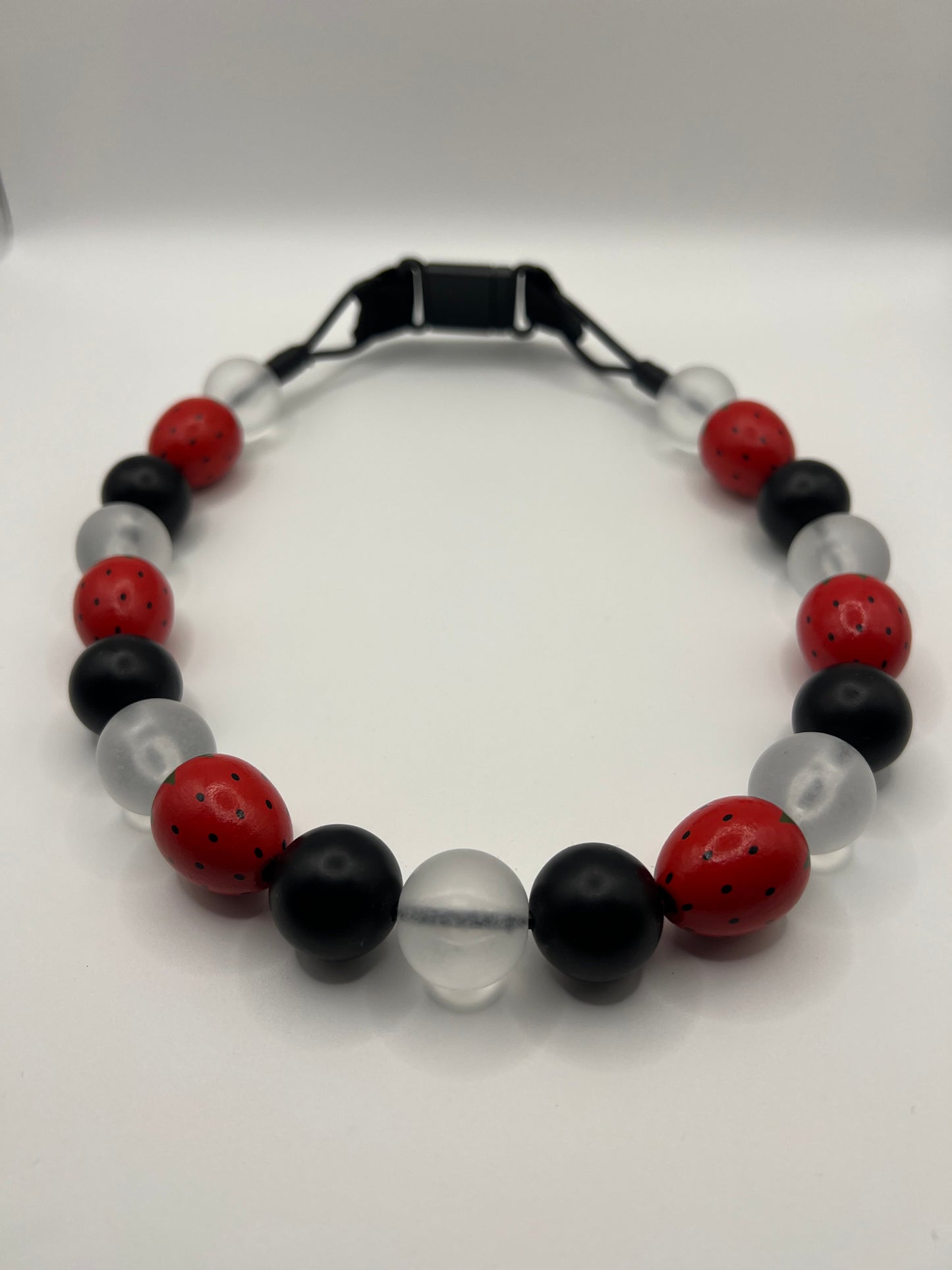 Strawberries & Cream Beaded Collar