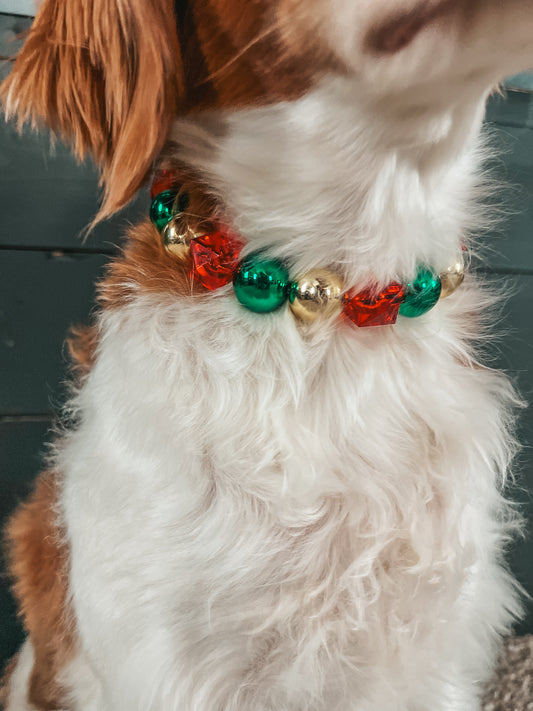 Christmas Beaded Dog Collar