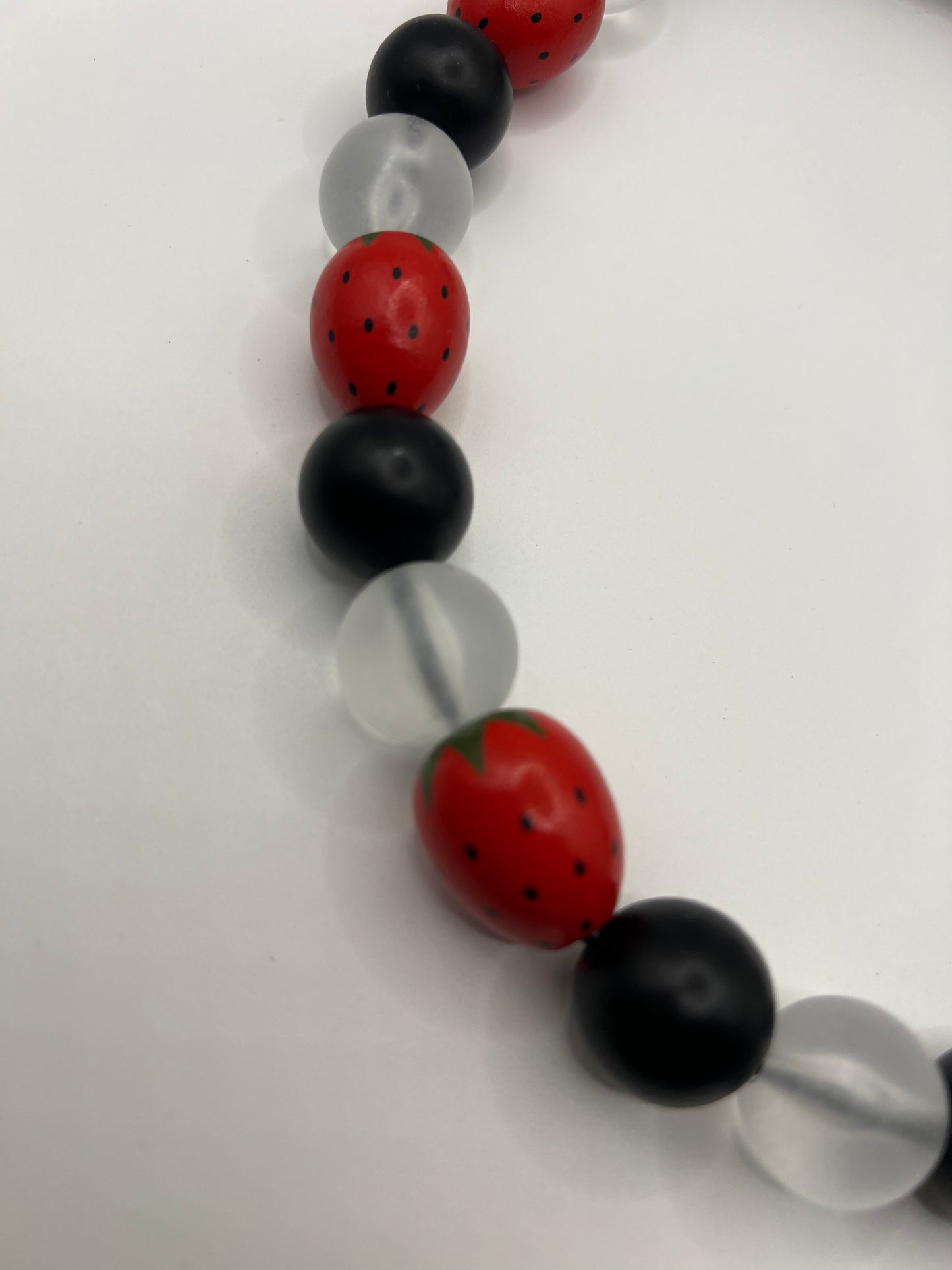 Strawberries & Cream Beaded Collar