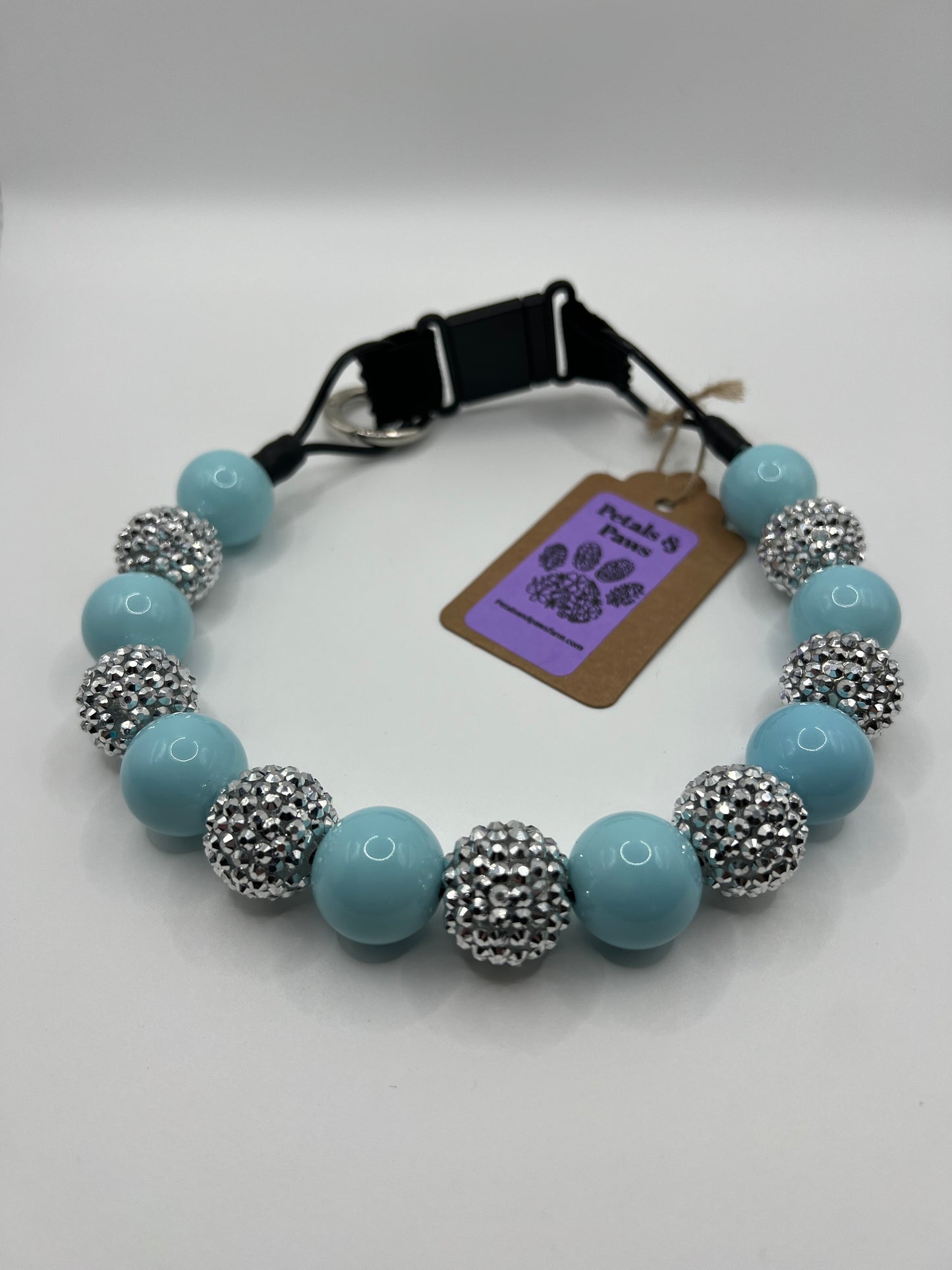 Silver Blue Beaded Collar