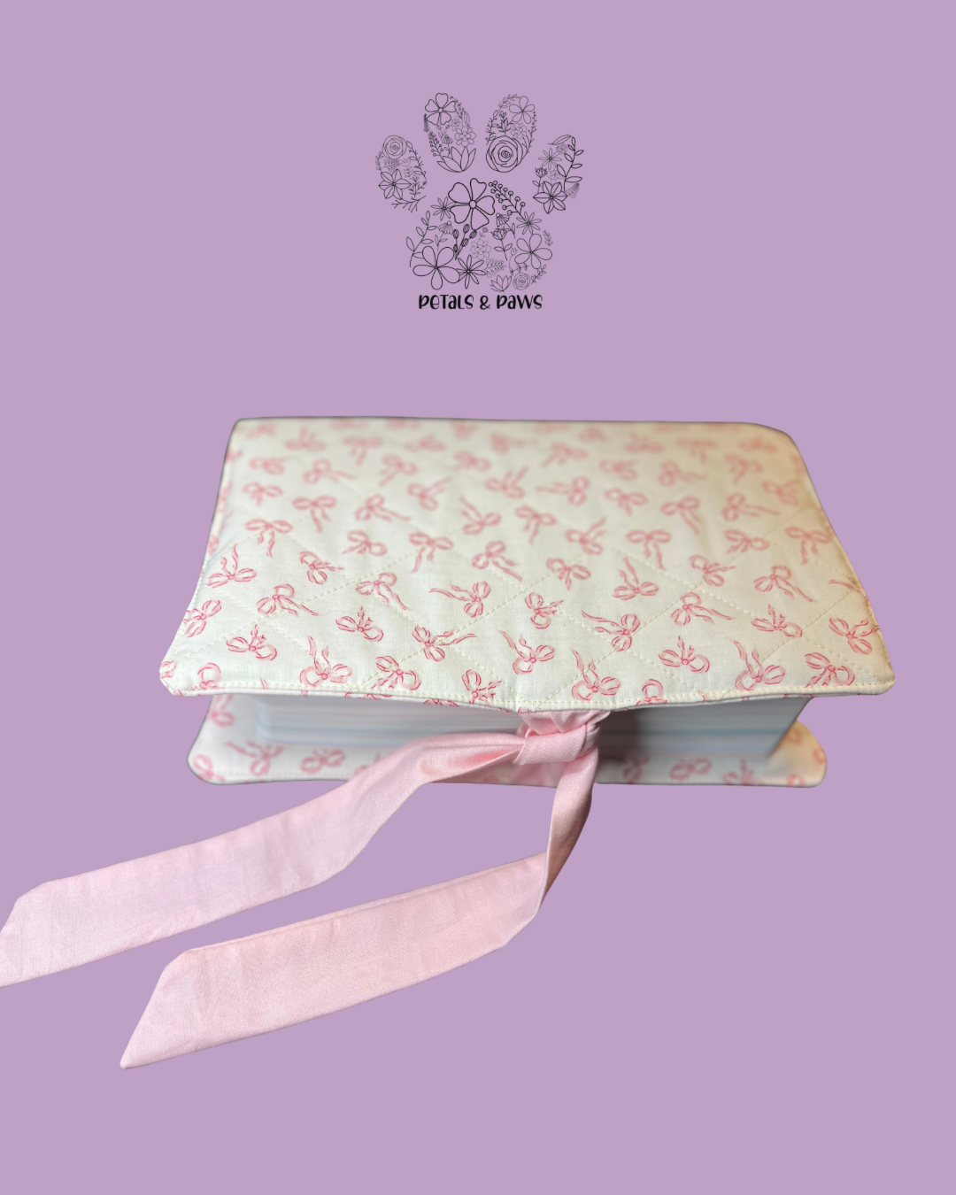 Pink Bow Quilted Bible Cover