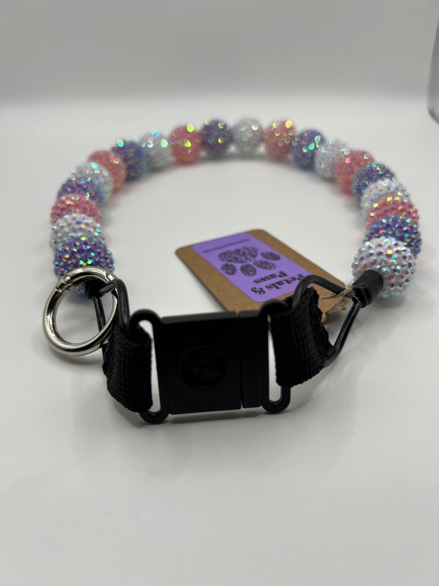 Large Pink Purple Rhinestone Beaded Collar
