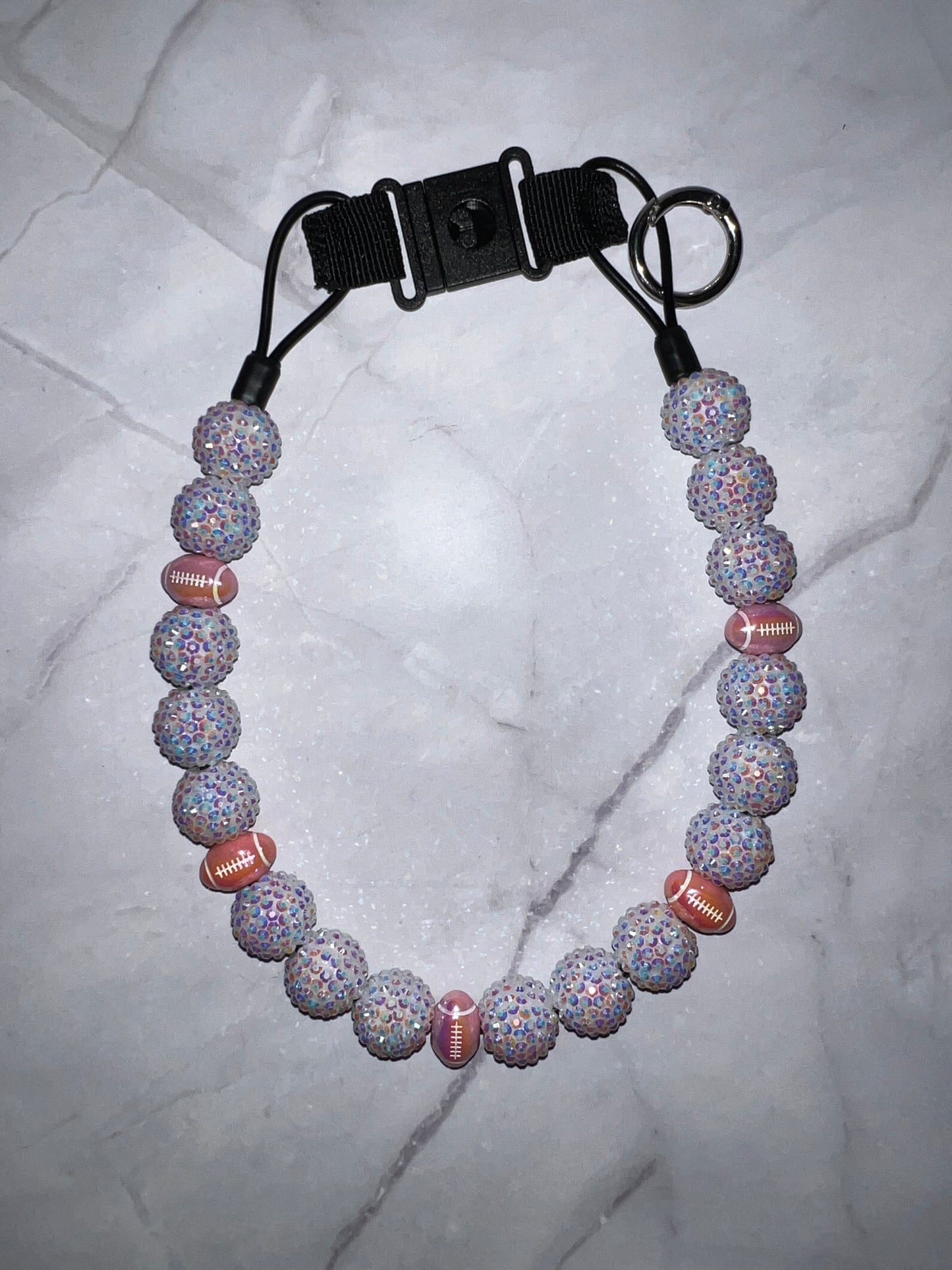 Large Football Beaded Dog Collar