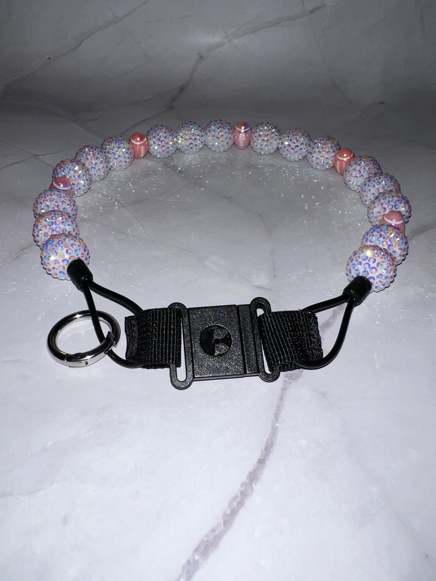 Large Football Beaded Dog Collar