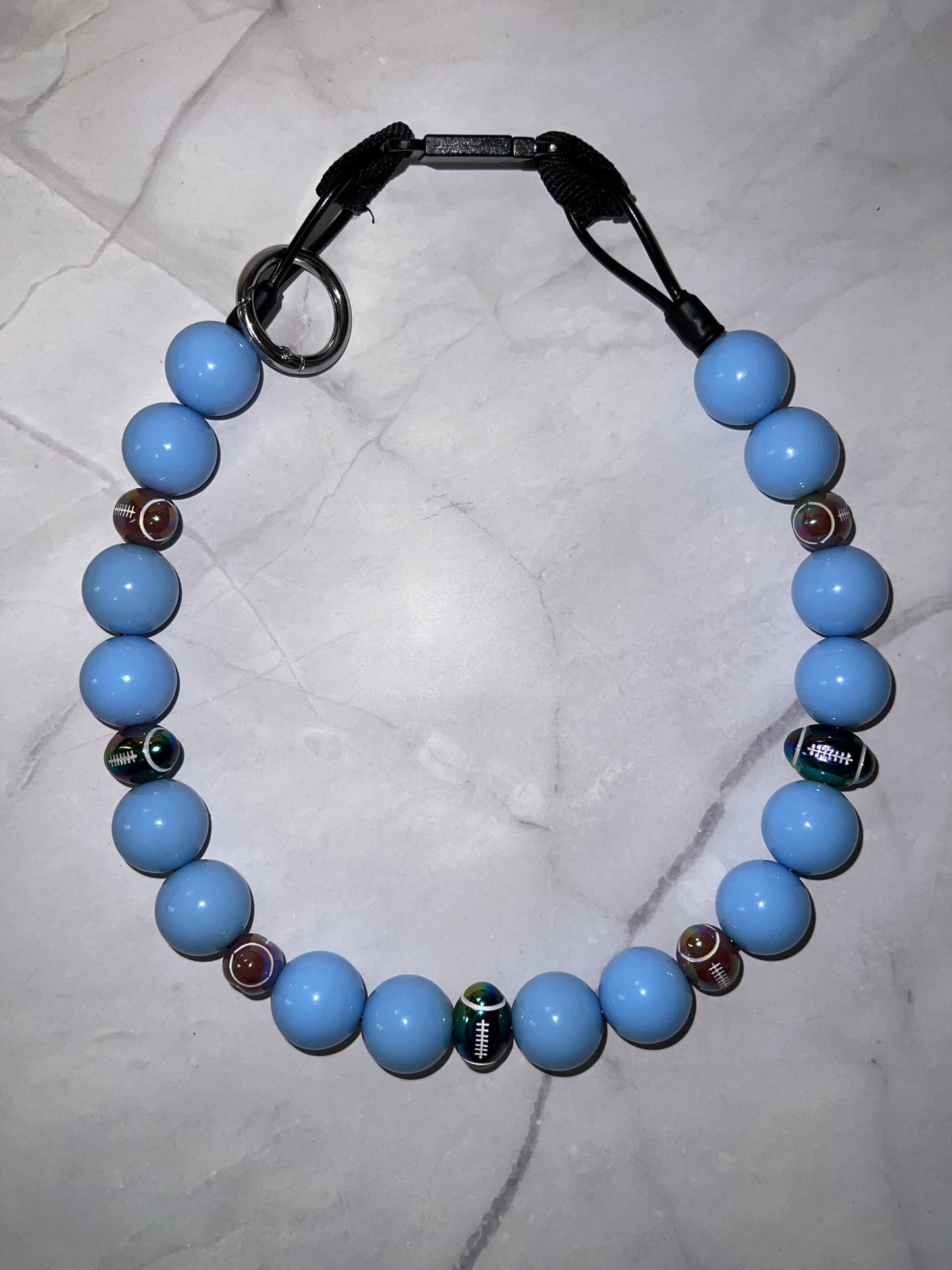 Large Football Beaded Dog Collar