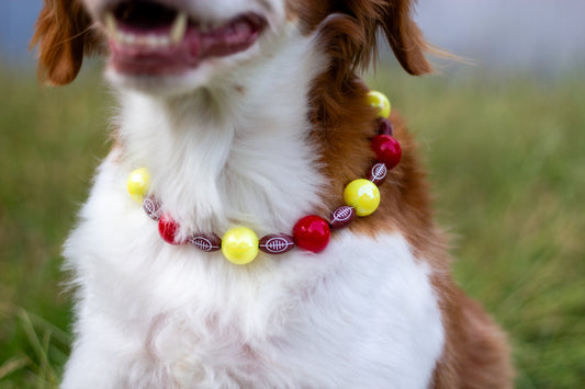 Football KC Beaded Dog Collar