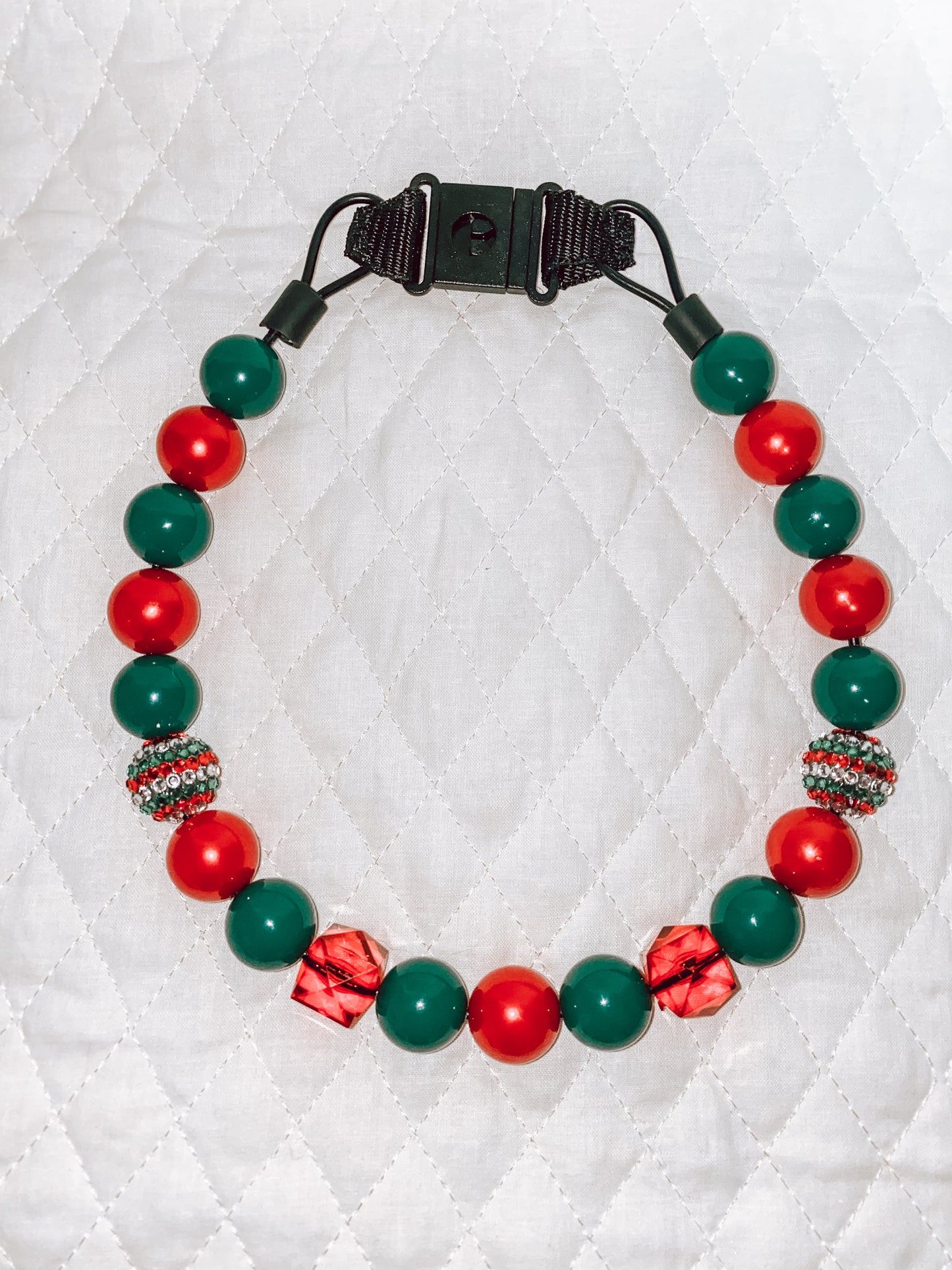 Large Christmas Beaded Dog Collar