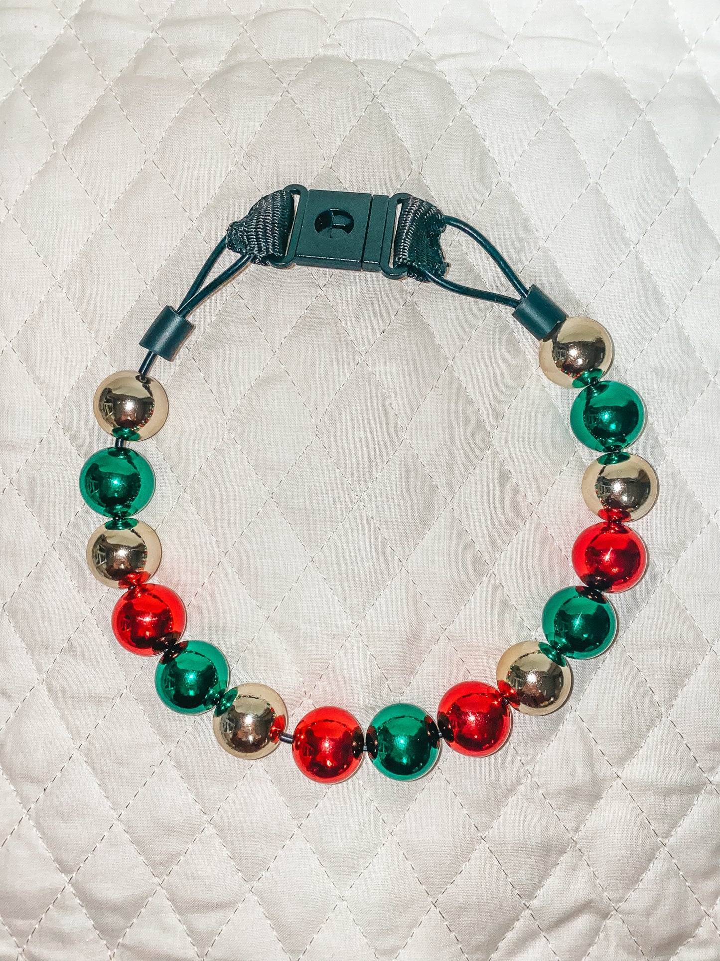 Medium Christmas Beaded Dog Collar