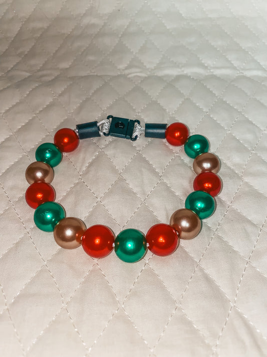 Small Christmas Beaded Dog Collar