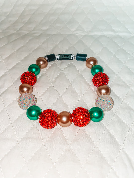 Small Christmas Beaded Dog Collar