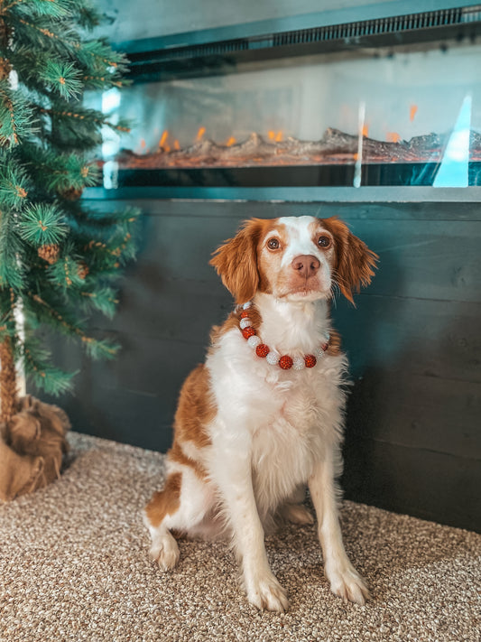 Medium Christmas Beaded Dog Collar