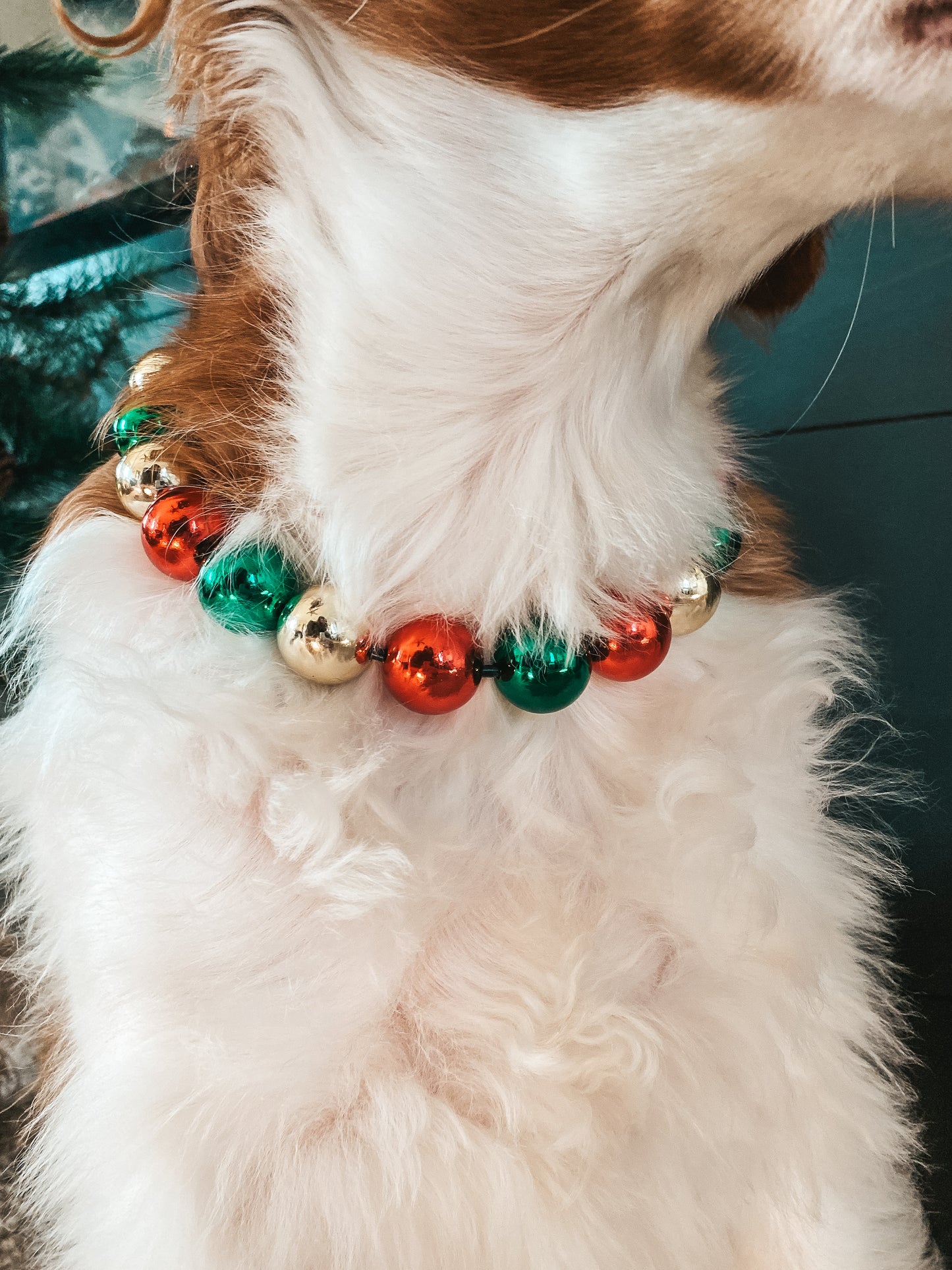 Medium Christmas Beaded Dog Collar