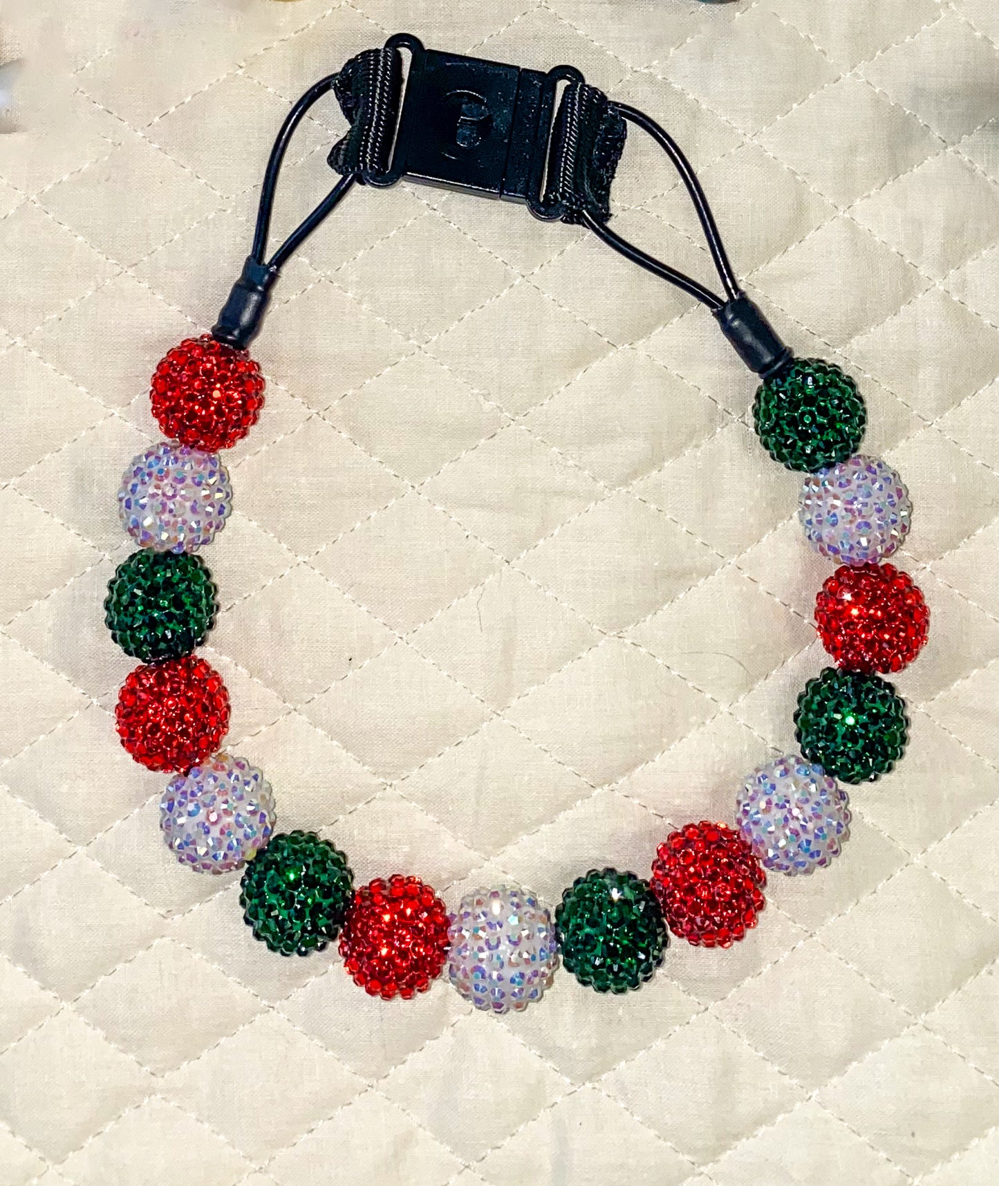 Medium Christmas Beaded Dog Collar