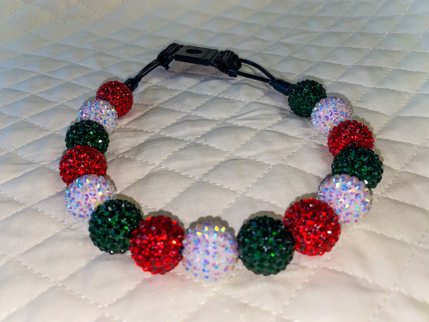 Medium Christmas Beaded Dog Collar