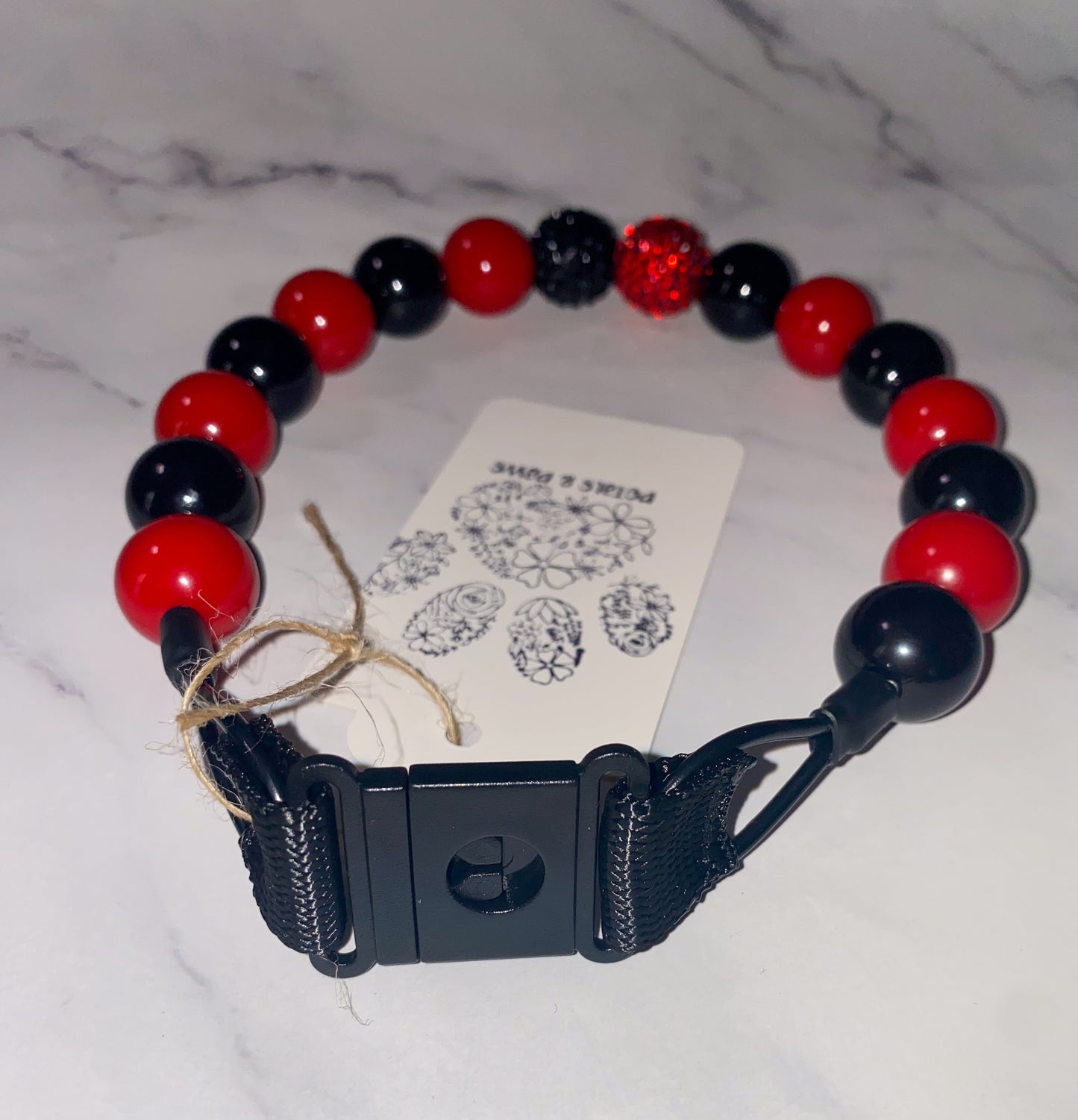 Medium Valentines Beaded Dog Collar